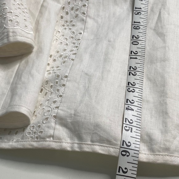Lucy & Laurel White 100% Linen Eyelet Embroidered Jacket Plus Size 3X Woman - Picture 7 of 8